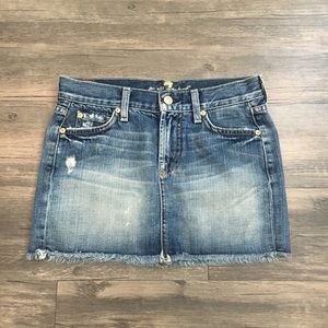 SOLD‼️7 For All Mankind Denim Mini Skirt